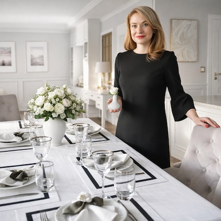 Bieżnik z dekoracyjnym paskiem Black Stripes – 50 × 150 cm