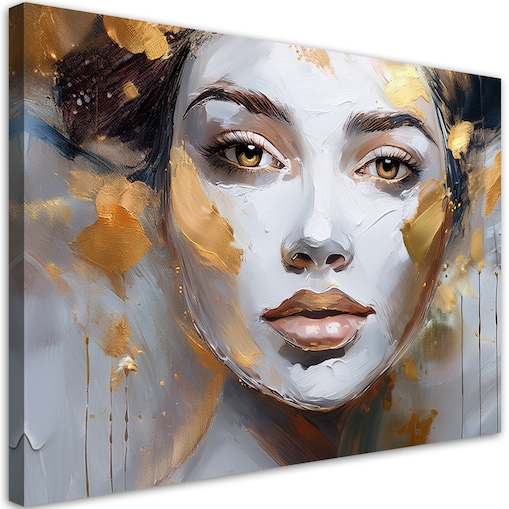 Feeby Obraz do salonu nowoczesny, Portret kobiety w złocie 100x70