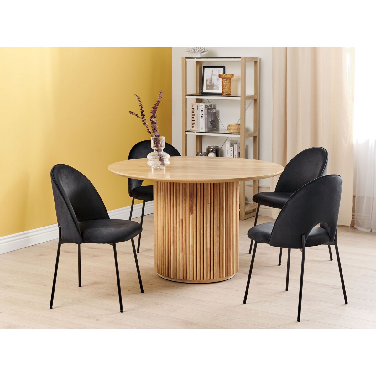 Zestaw 2 krzeseł do jadalni welurowy czarny COVELO