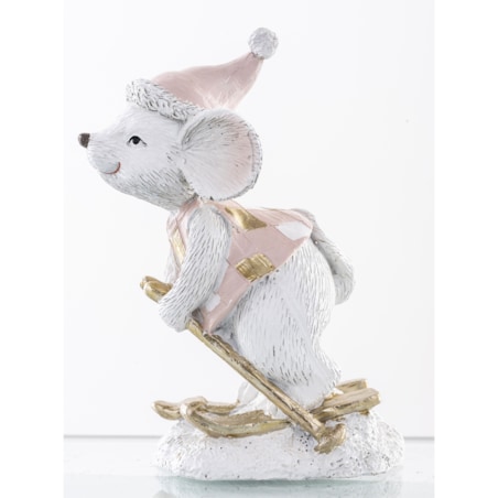 Figurka - myszka na nartach 10x7,5x4,5 cm SCIATORE