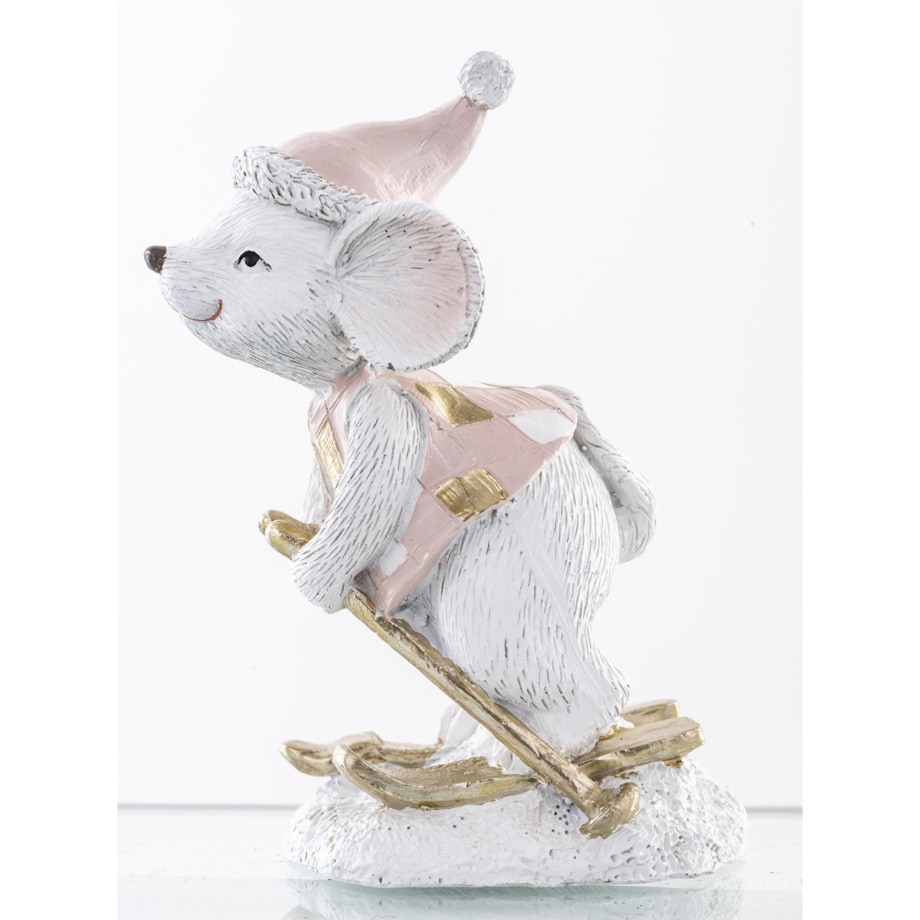 Figurka - myszka na nartach 10x7,5x4,5 cm SCIATORE