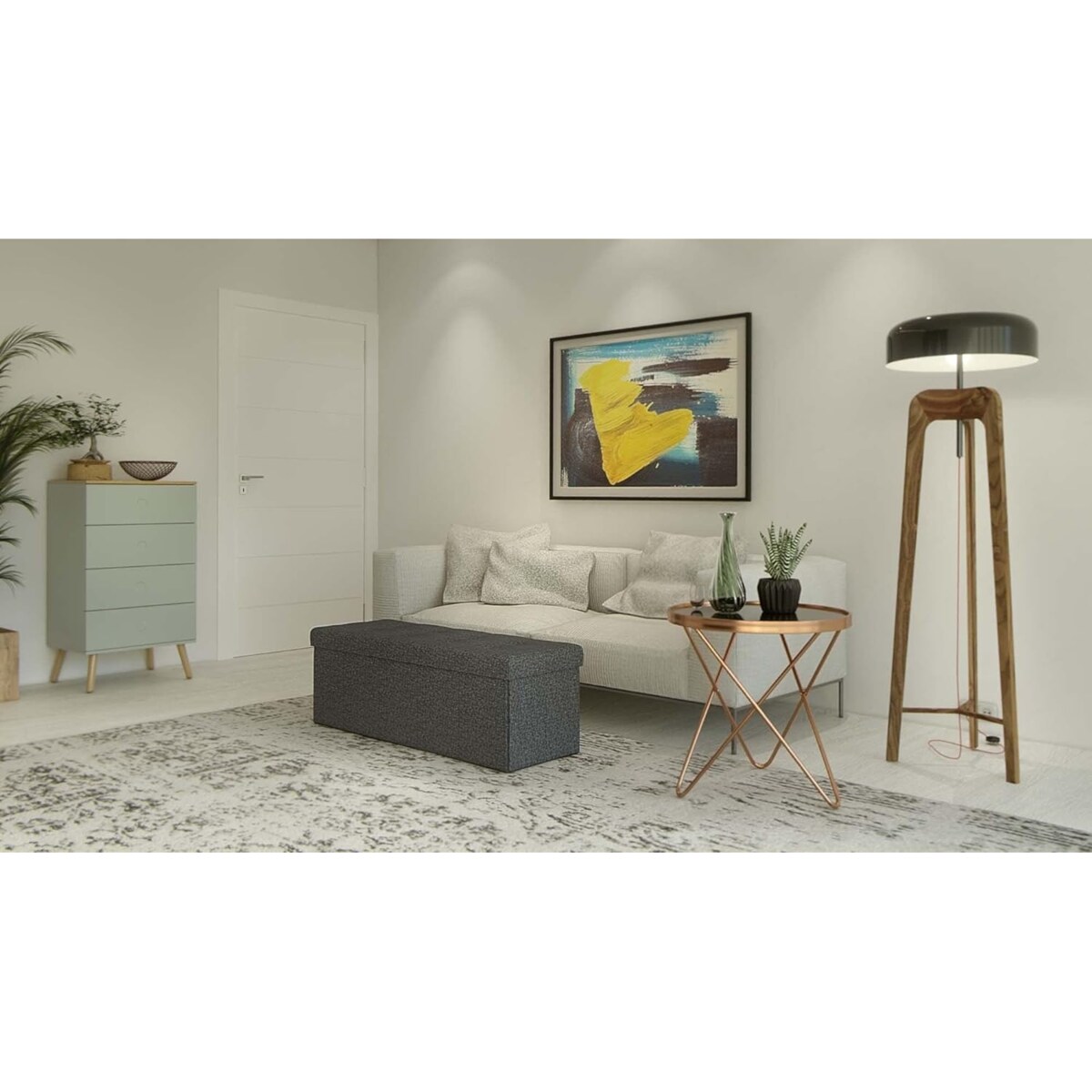 Pufa Organizer Pojemna 110X38X38 Cm Ciemnoszary