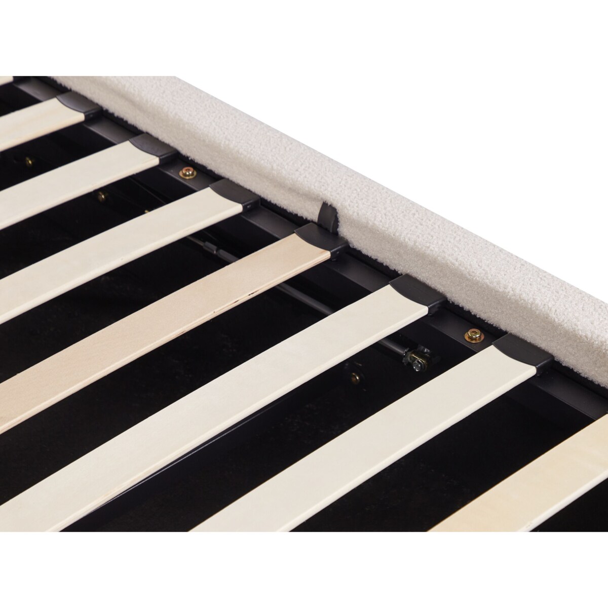 Łóżko z pojemnikiem Boucle BLAGNAC 180 x 200 cm Złamana biel