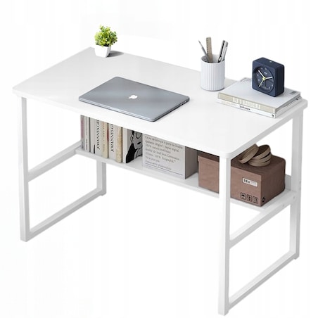 Biurko Komputerowe Stolik Loft Białe Młodzieżowe Z Półką Nowoczesne 100 Cm