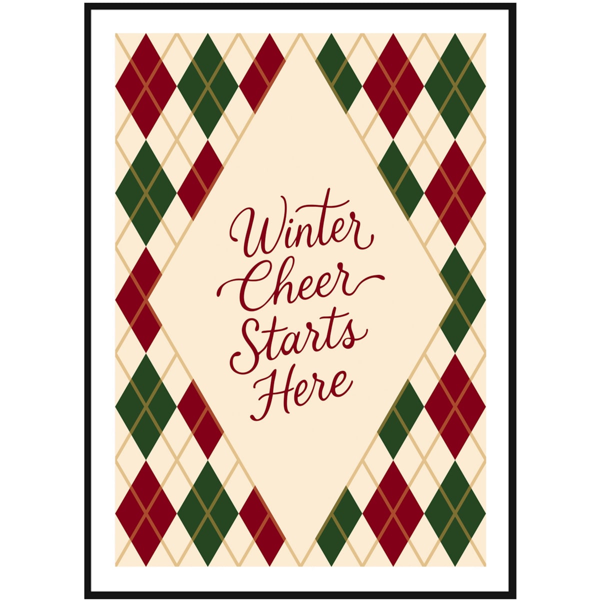 Poster Story, Plakat, Obraz - Winter Cheer Start Here, wymiary 30 x 42 cm