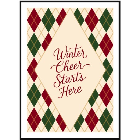 Poster Story, Plakat, Obraz - Winter Cheer Start Here, wymiary 30 x 42 cm