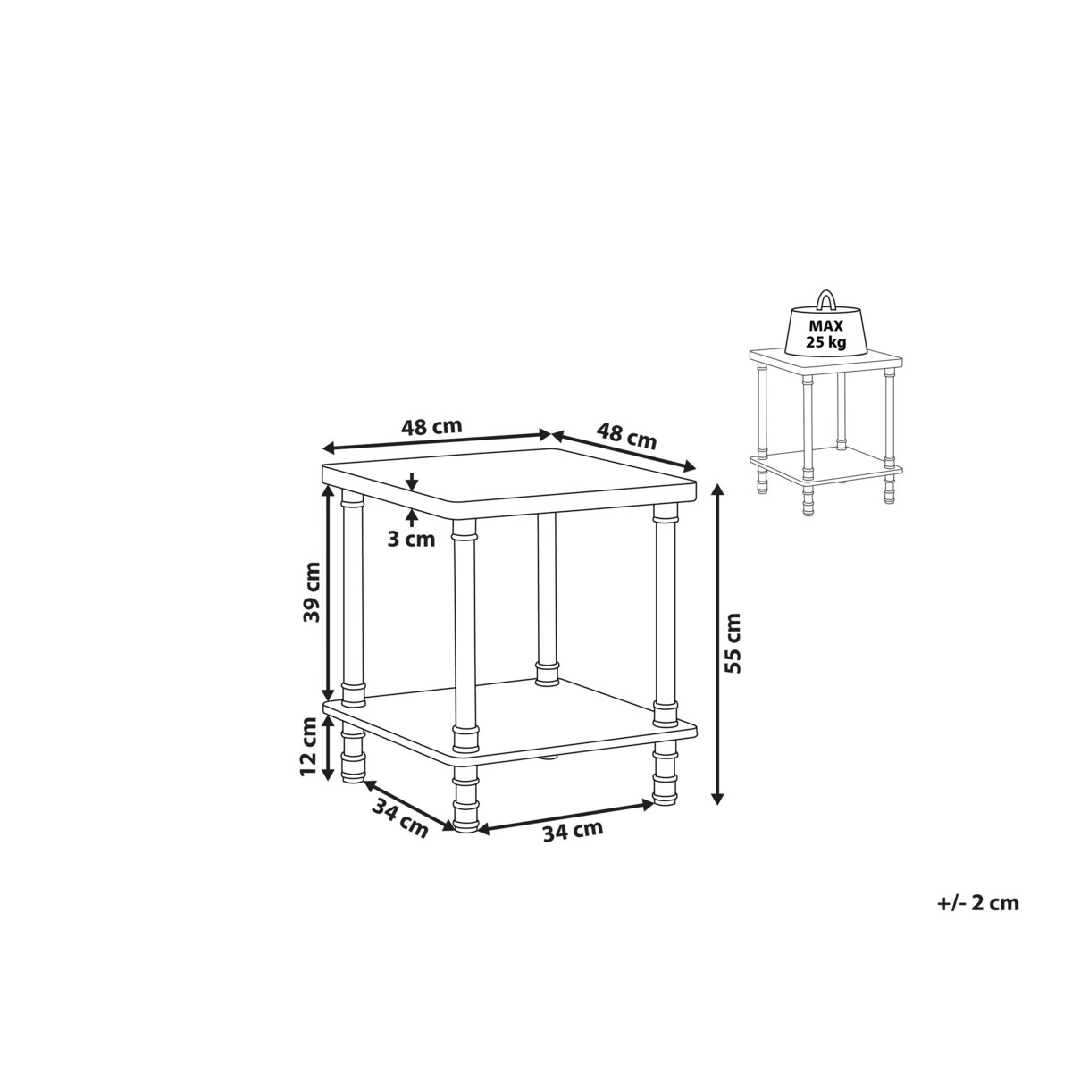 Stolik pomocniczy ciemne drewno VERIL