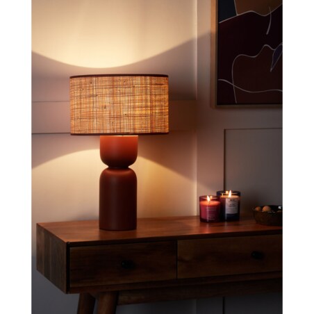 Lampa stołowa rafia czerwona PRESIDIO