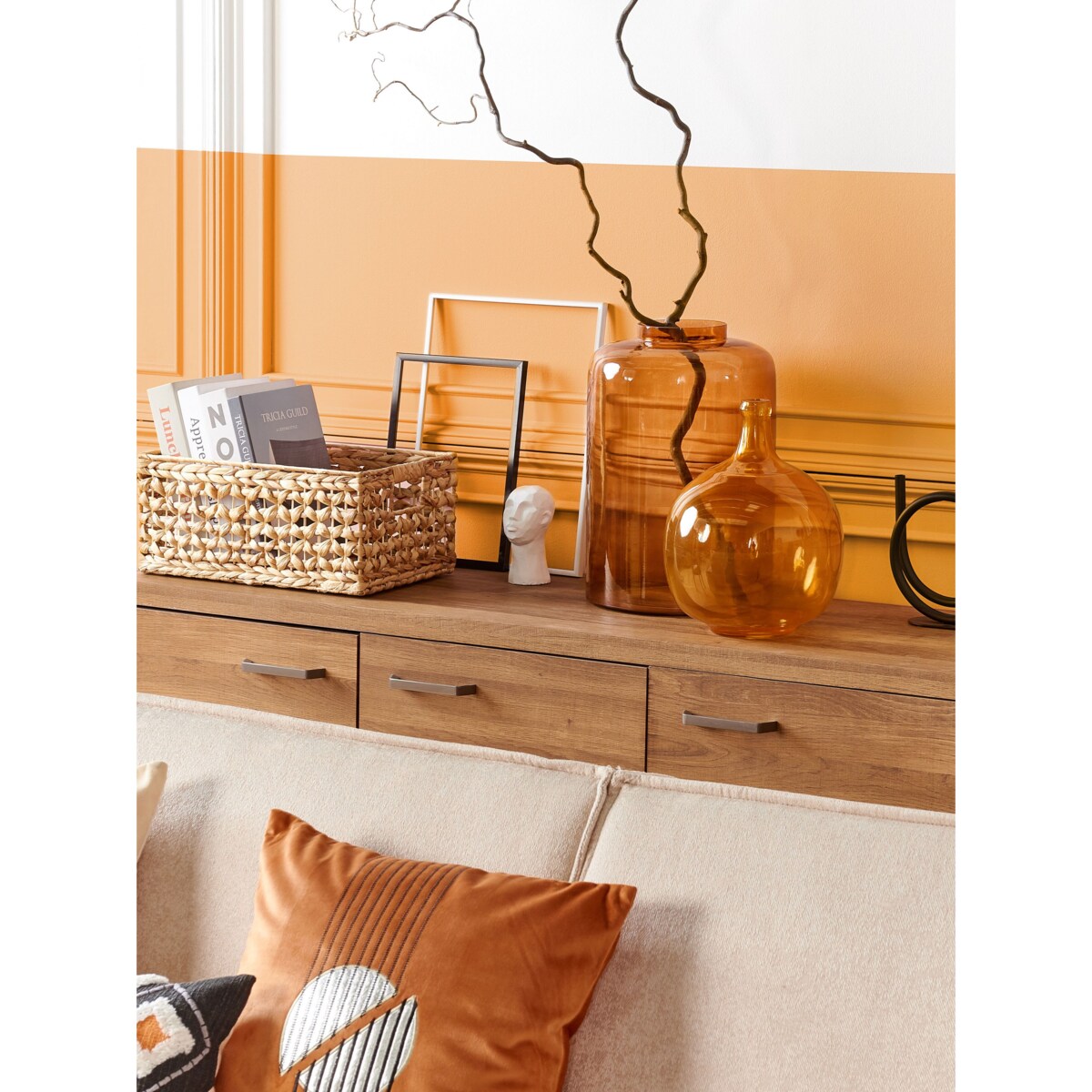 Wazon na kwiaty szklany 41 cm pomarańczowy MIRCHI