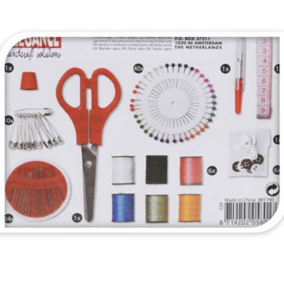 Zestaw do szycia w metalowym pudełku, 92 elementy