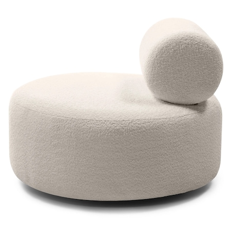 Fotel obrotowy bouclé jasnobeżowy Orvieto
