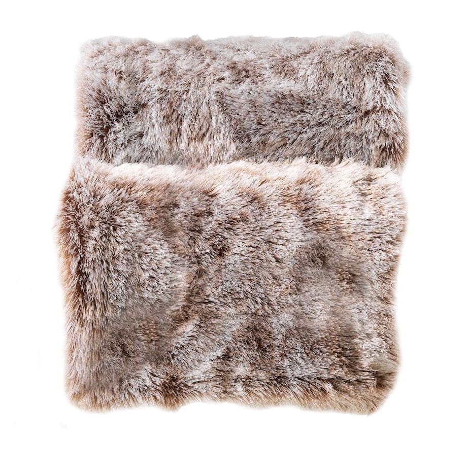 Miękki koc ze sztucznego futra, BEIGE