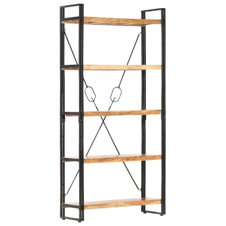 vidaXL 5-poziomowy regał na książki, 90x30x180 cm, drewno akacjowe