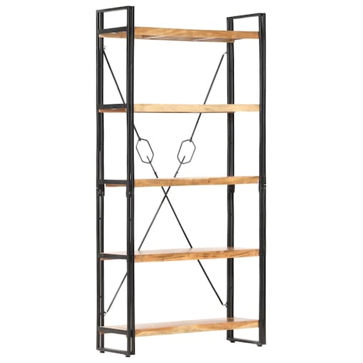 vidaXL 5-poziomowy regał na książki, 90x30x180 cm, drewno akacjowe
