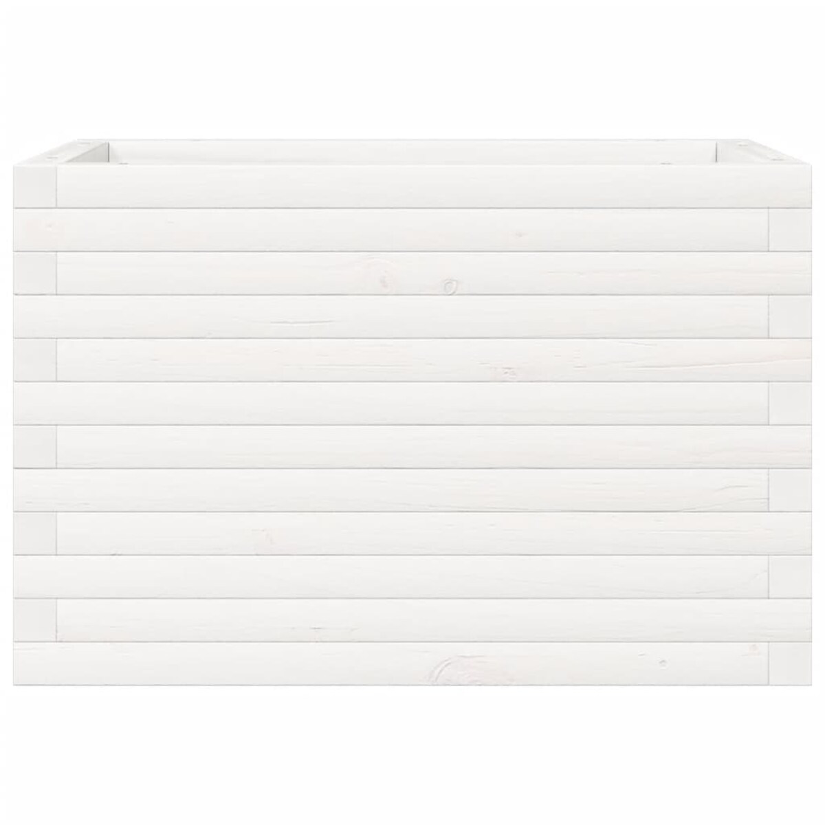 vidaXL Donica ogrodowa, biała, 70x40x45,5 cm, lite drewno sosnowe