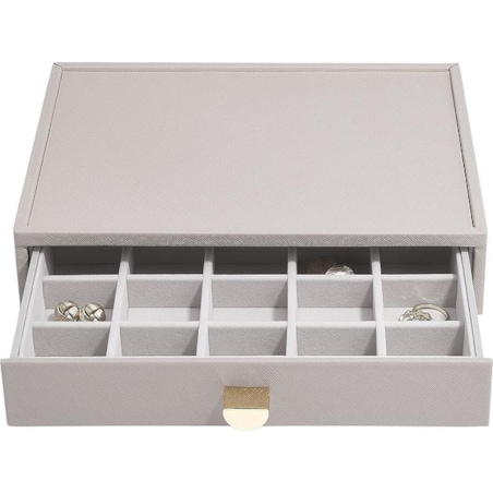 Szkatułka na biżuterię Stackers 20 komorowa classic taupe z szufladą