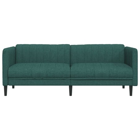 vidaXL Sofa 3-osobowa, ciemnozielona, tapicerowana tkaniną