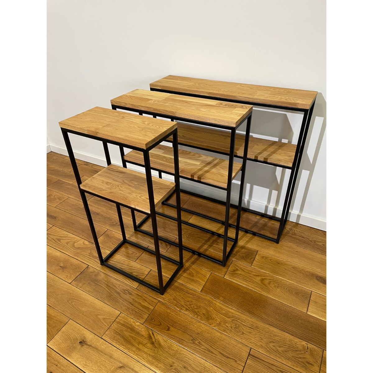 Konsola meblowa czarna 40x80x30cm podwójna