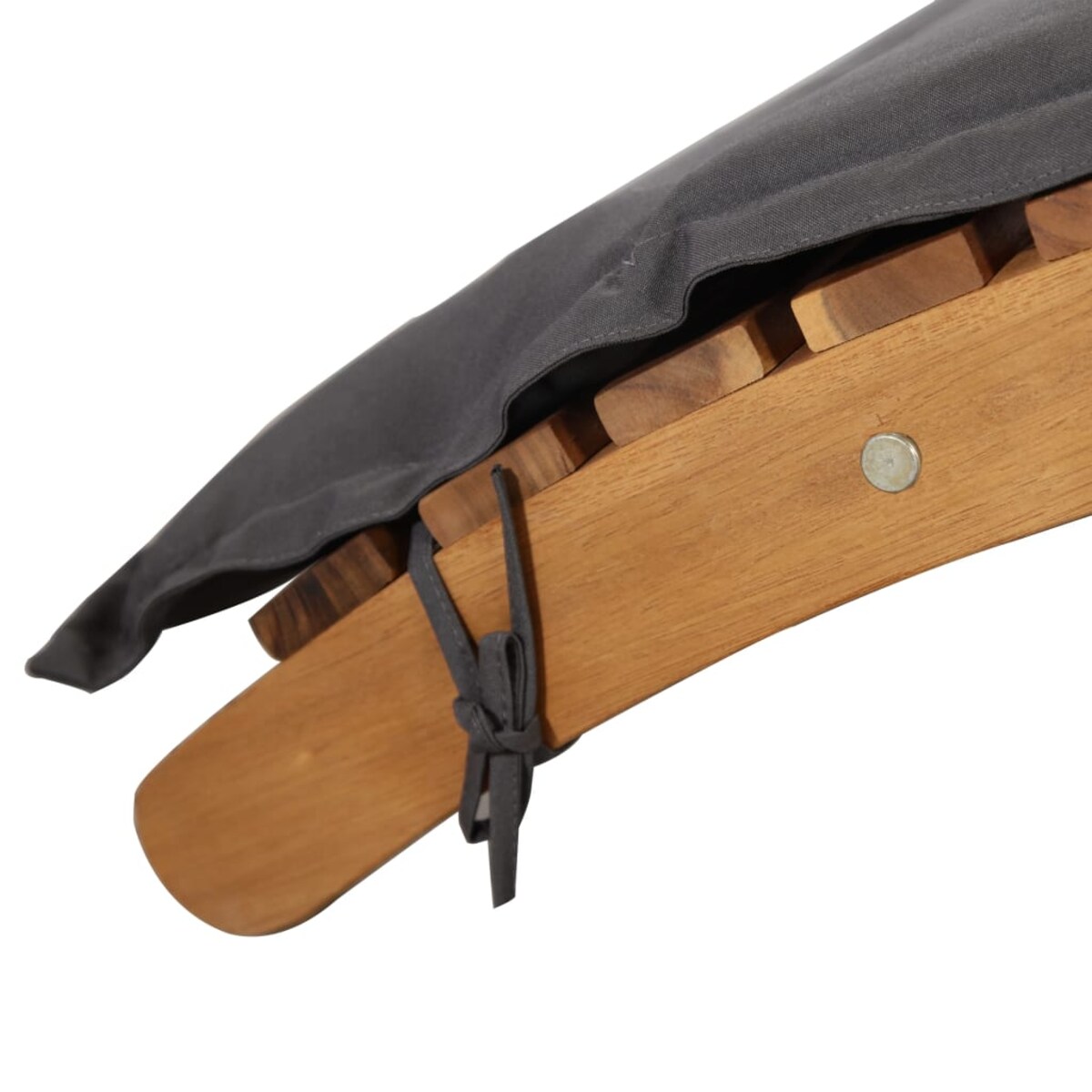 vidaXL Leżak z poduszką, lite drewno akacjowe, ciemnoszary