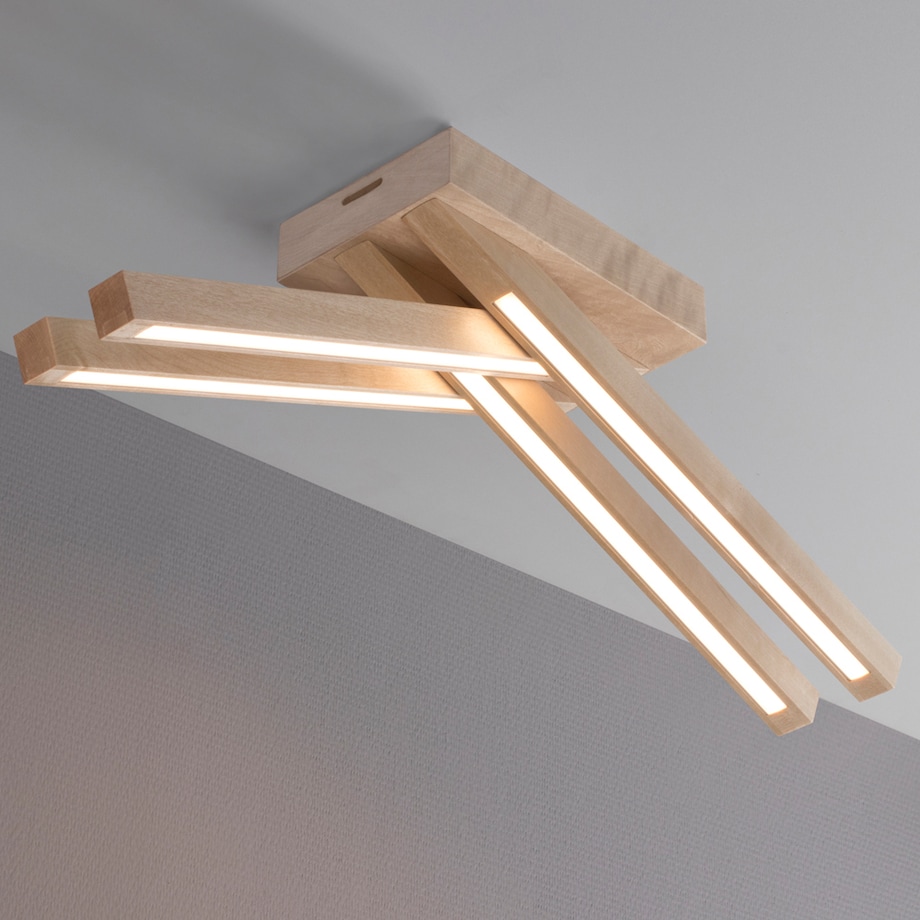 Drewniana Lampa Sufitowa BRITOP Lighting 4xLED 18W Naturalna Brzoza FSC, Polski Producent, 1 szt.