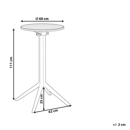 Stolik ogrodowy barowy LEGRENA 60 cm 60 cm Czarny