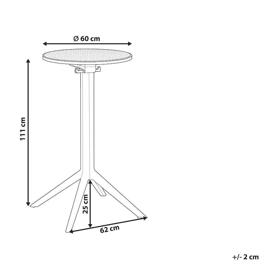 Stolik ogrodowy barowy LEGRENA 60 cm 60 cm Czarny