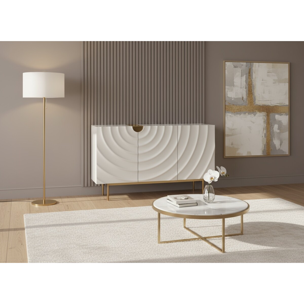 Komoda złota Primavera Glamour Premium 150x40x86