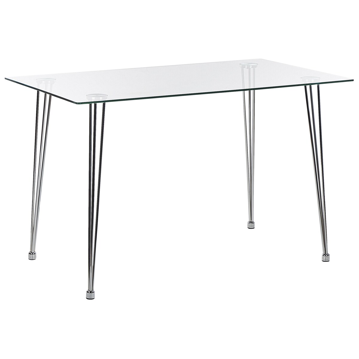 Stół do jadalni WINSTON Srebrny 120 x 70 cm Szkło hartowane