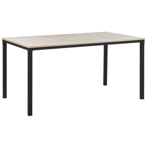 Stół do jadalni 150 x 90 cm czarny z jasnym drewnem HOCKLEY