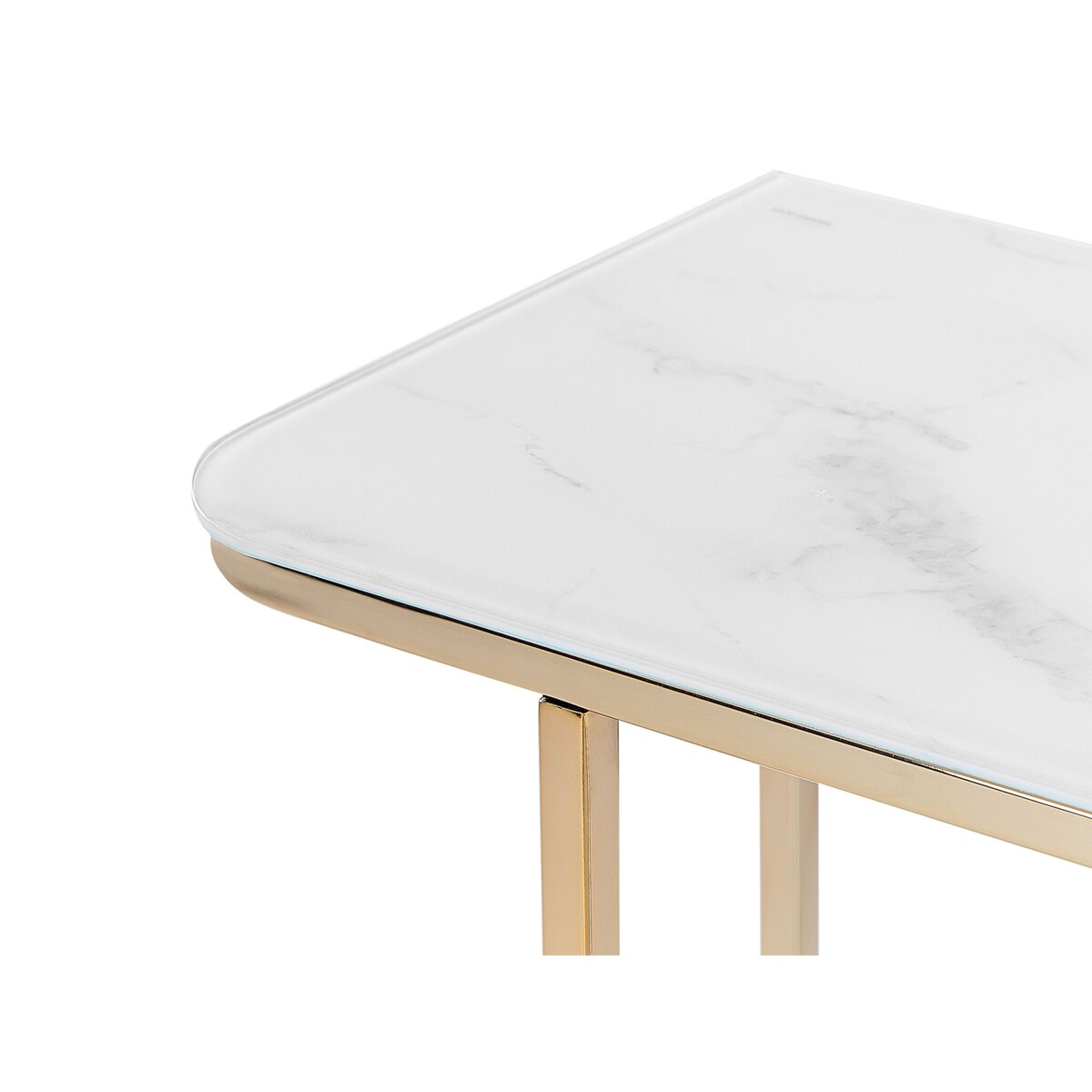 Konsola efekt marmuru biało-złota CALVERT
