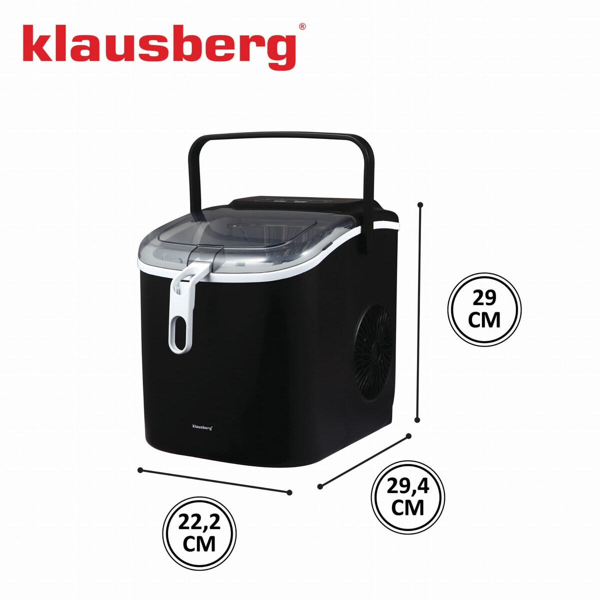 Kostkarka do lodu automatyczna 1.2L 0.6kg 100W LED KLAUSBERG