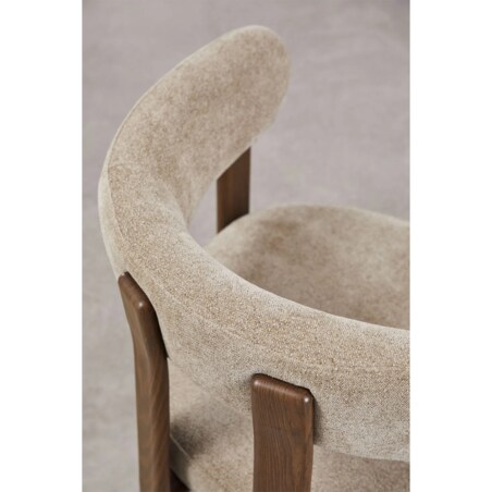 Krzesło z podłokietnikami tapicerowane Jolie, kawa z mlekiem