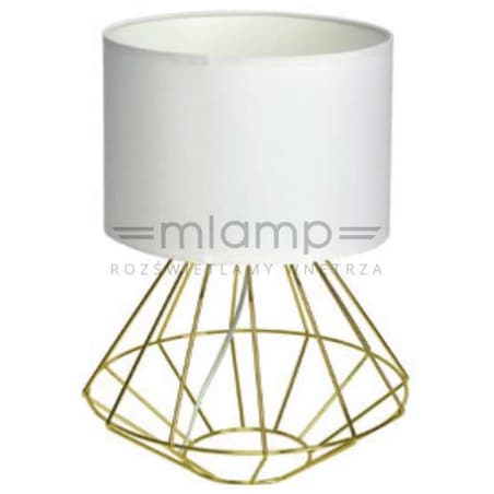 Biurkowa LAMPA stojąca LUPO MLP6268 Milagro druciana LAMPKA stołowa klatka metalowa złota