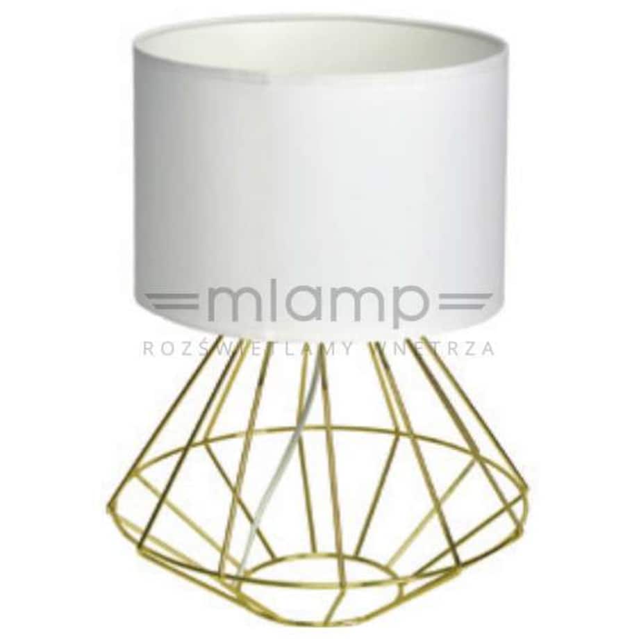 Biurkowa LAMPA stojąca LUPO MLP6268 Milagro druciana LAMPKA stołowa klatka metalowa złota