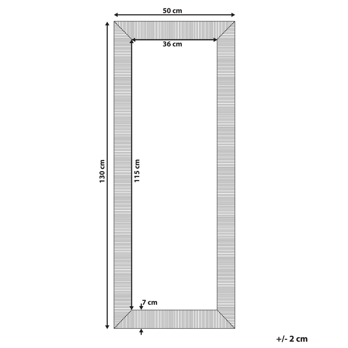Lustro ścienne DRAVEIL 50 cm 130 cm Czarny