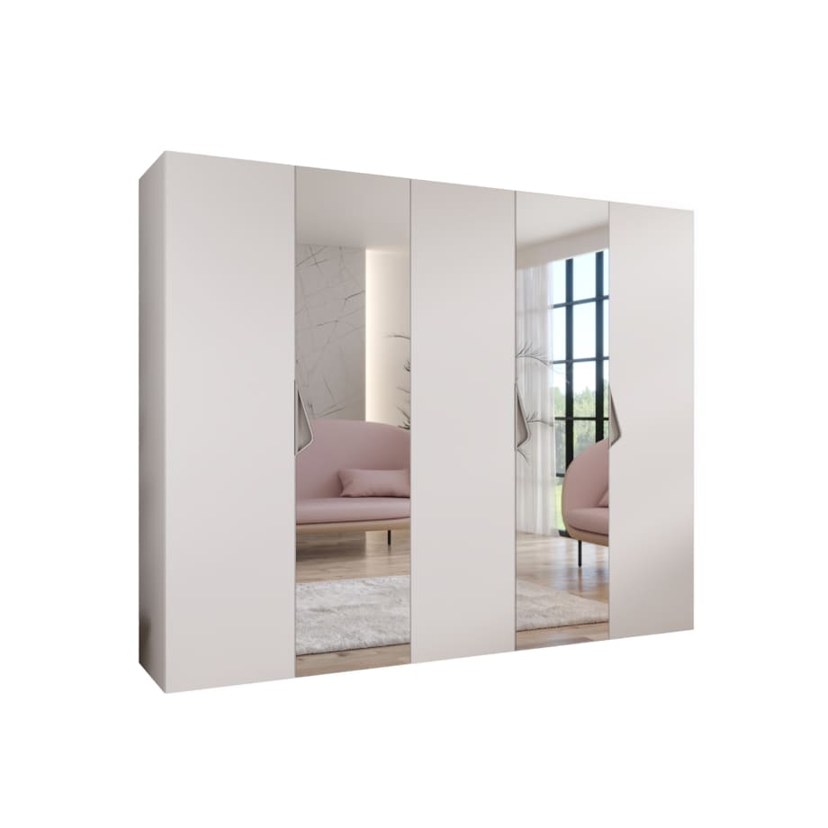 Szafa uchylna z lustrem Sandi 2 250 wys 202 cm Biały + u Kaszmir