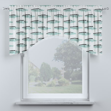 Lambrekin łuk 150x75 ecru-zielony