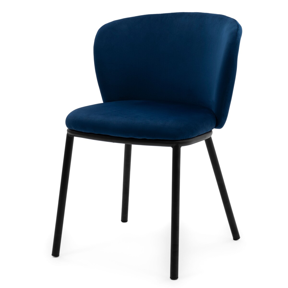 KRZESŁO TAPICEROWANE WELUROWE DO SALONU JADALNI GLAMOUR GRANATOWE BARI