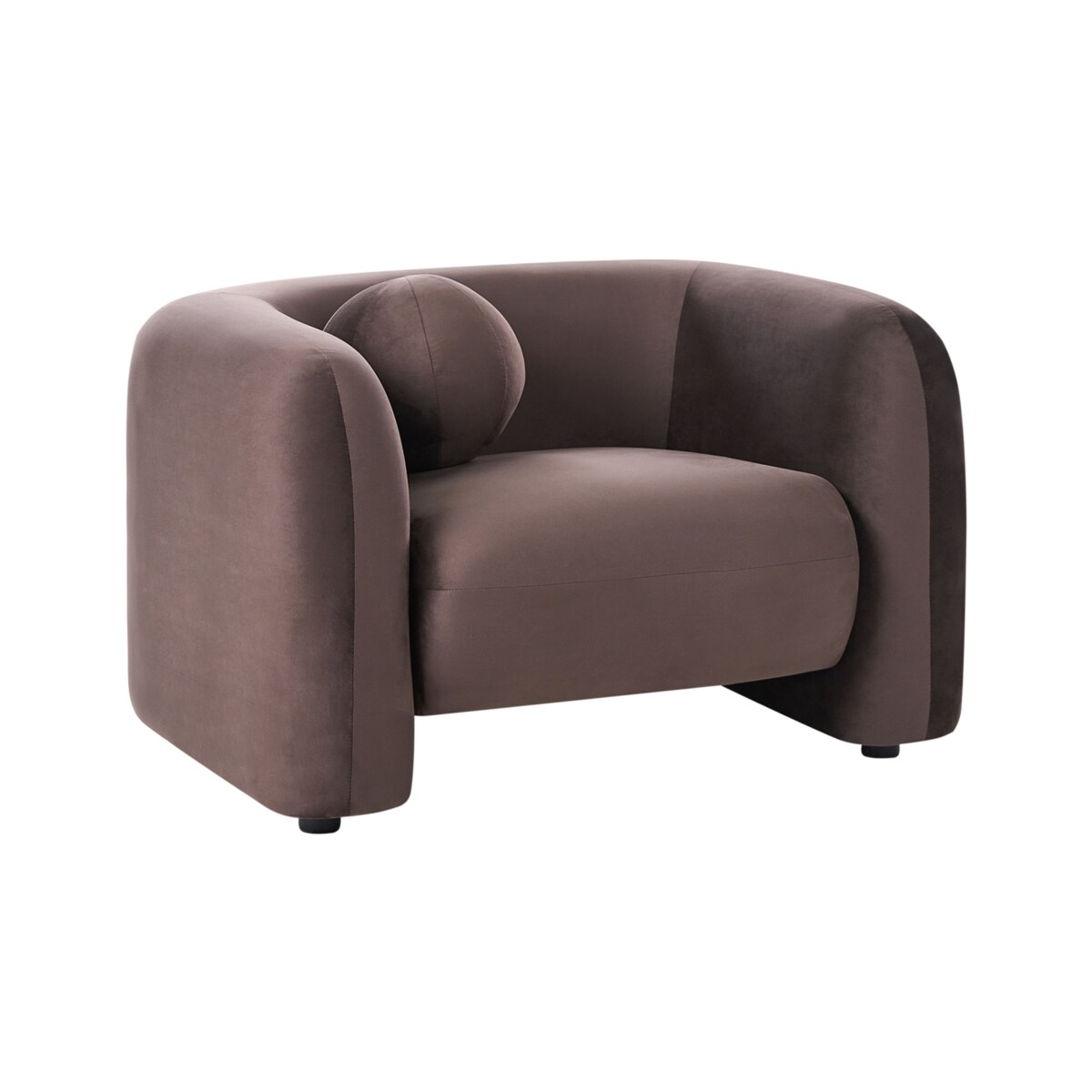 Komplet wypoczynkowy dla 4 osób LEIREN Welur Ciemnobrązowy