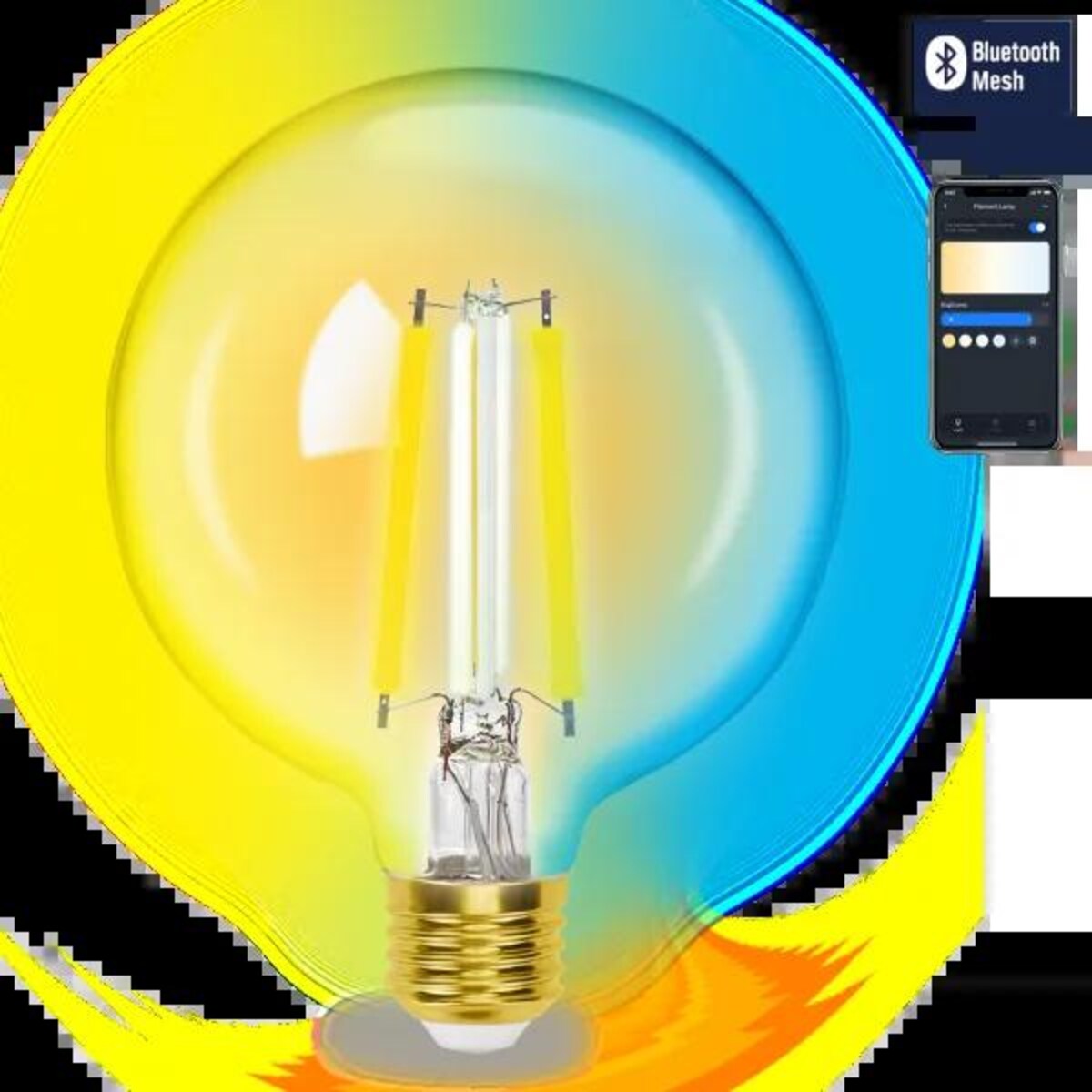 inteligentna żarówka bluetooth mesh g125 6w cct