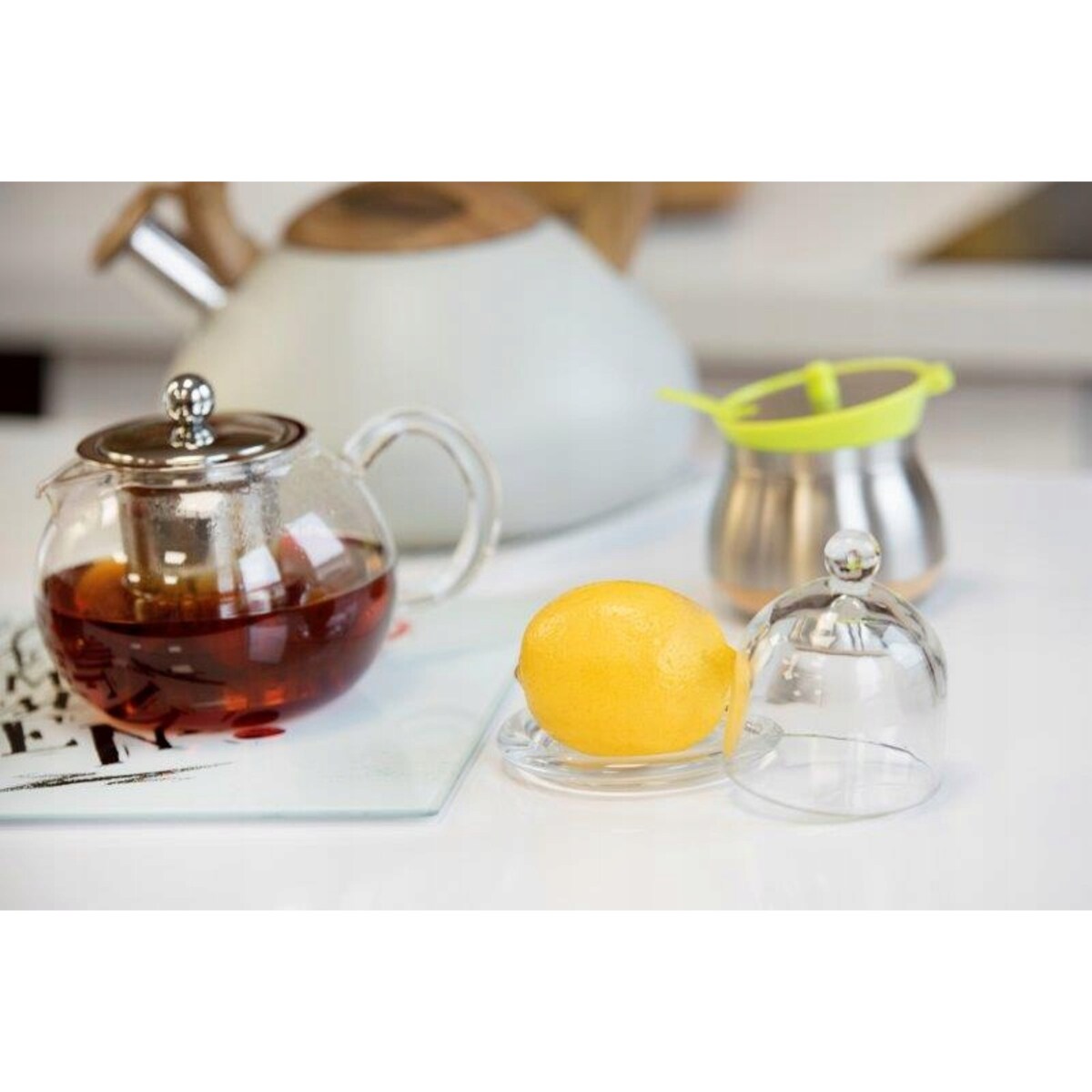 POJEMNIK SZKLANY NA CYTRYNĘ żywność z kloszem