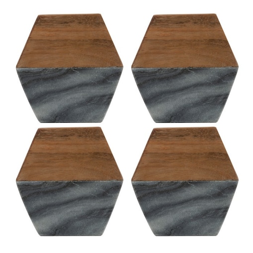 Zestaw 4 podkładek marmur/drewno Elements, 10 cm, Typhoon