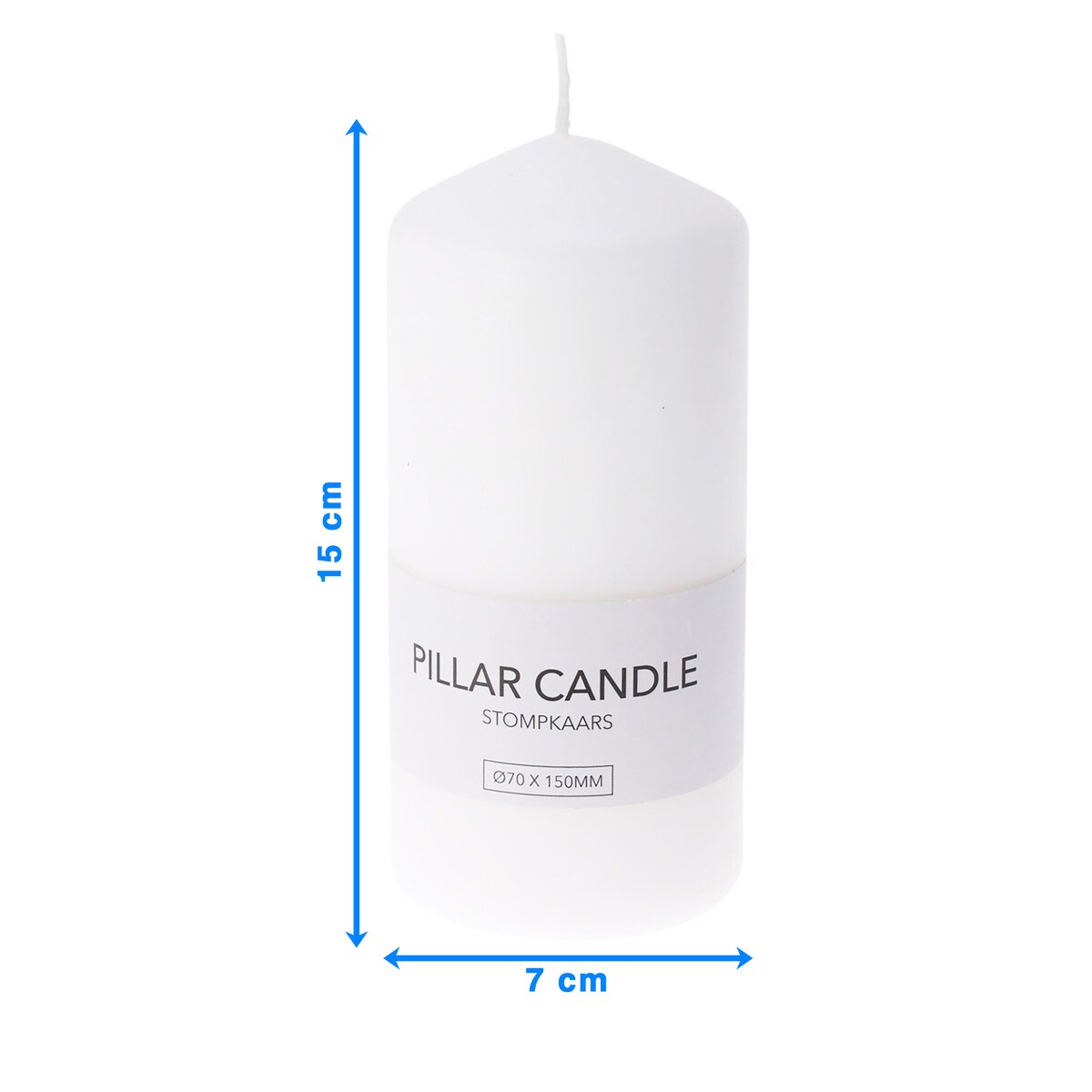 Świeca Świeczka Świąteczna Boże Narodzenie Filar Prosta 7X15 Cm Biała