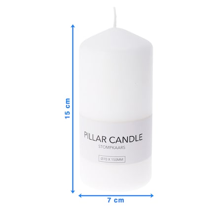 Świeca Świeczka Świąteczna Boże Narodzenie Filar Prosta 7X15 Cm Biała