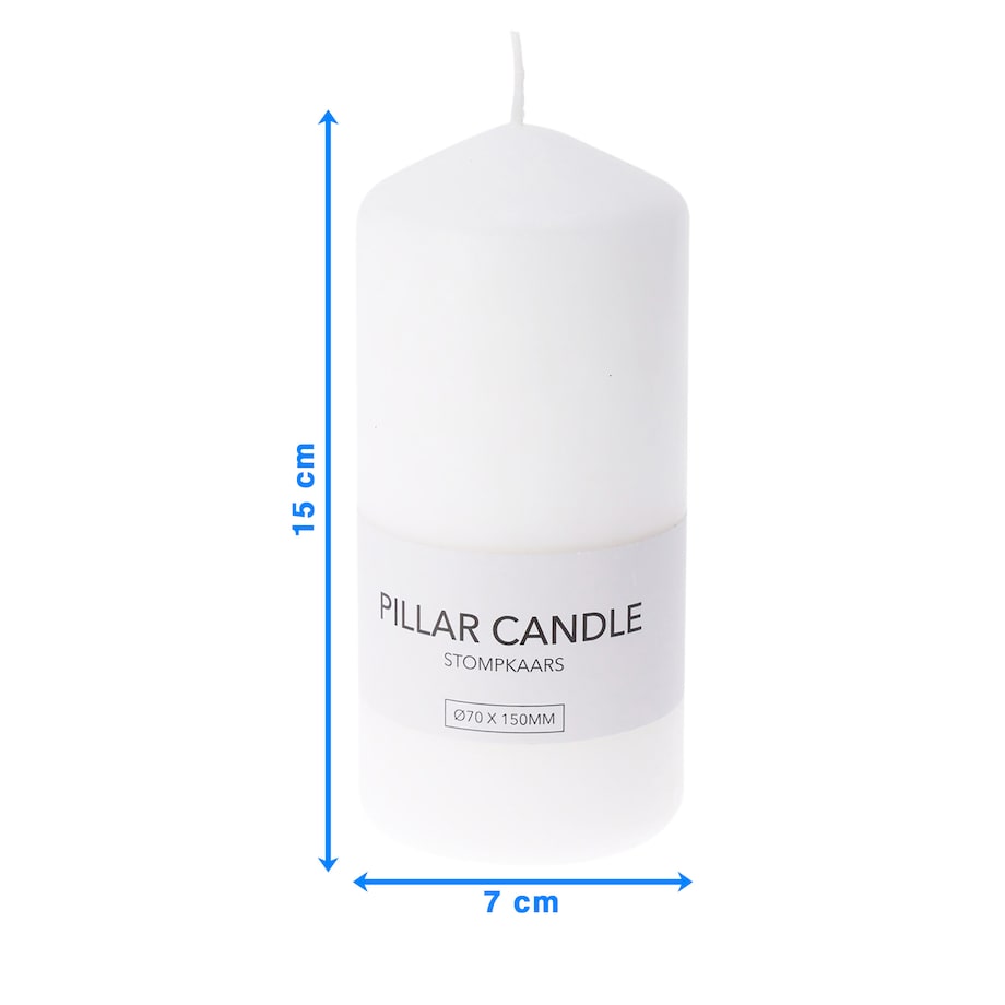Świeca Świeczka Świąteczna Boże Narodzenie Filar Prosta 7X15 Cm Biała