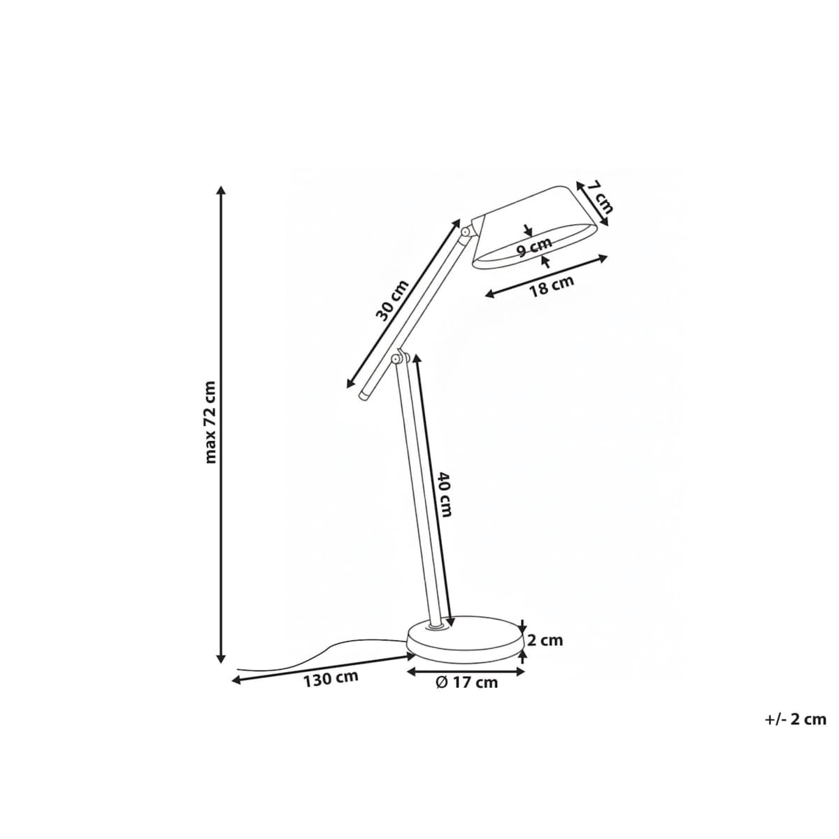 Lampa biurkowa LED LEONIS Ze ściemniaczem Szary