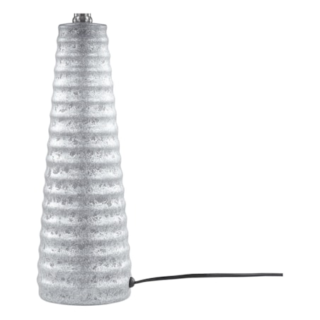 Lampa stołowa ceramiczna srebrna VILNIA