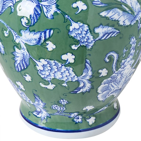Wazon na kwiaty VALLADOLID Porcelana 36 cm Zielony