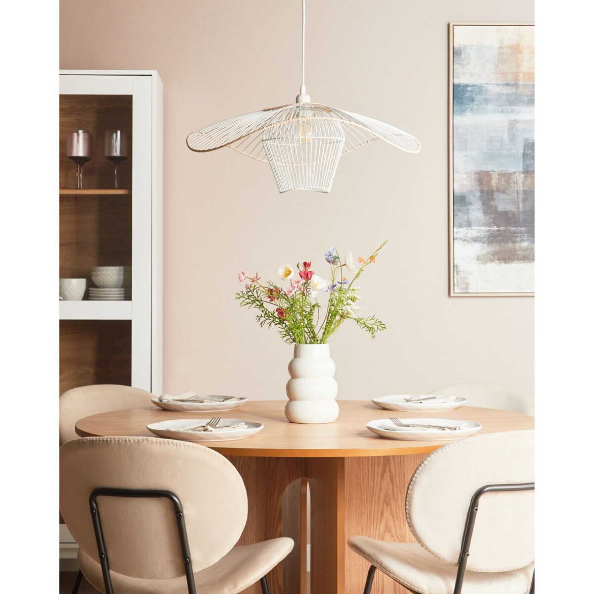 Lampa wisząca biała LUNGA