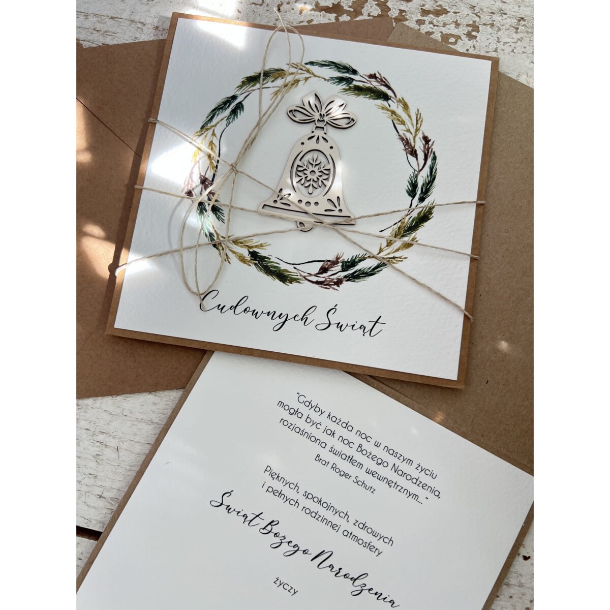 Wyjątkowa ręcznie robiona kartka świąteczna na Boże Narodzenie